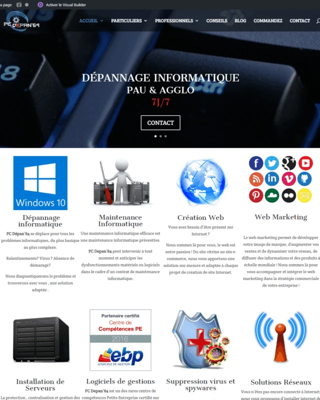 PC Dépan 64, Site Vitrine