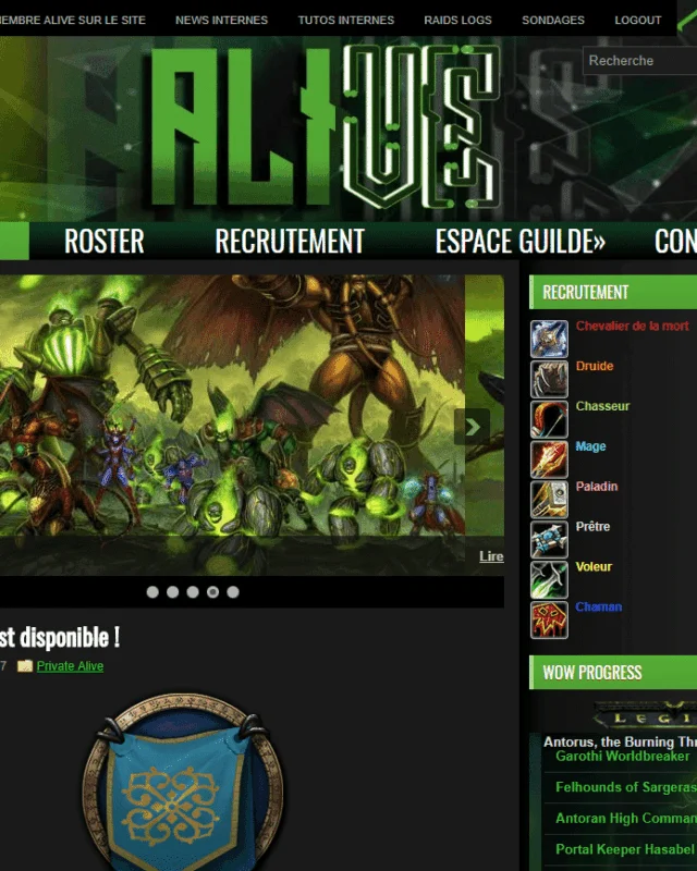 Guilde Alive, Site Vitrine