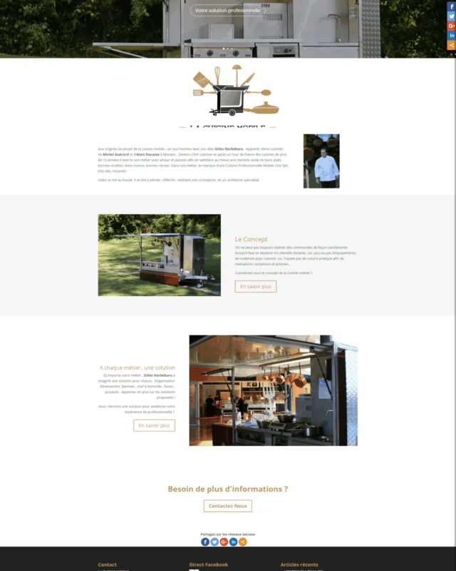 La Cuisine Mobile, Site Vitrine