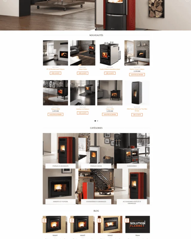 Aperçu du site Solution Flamme