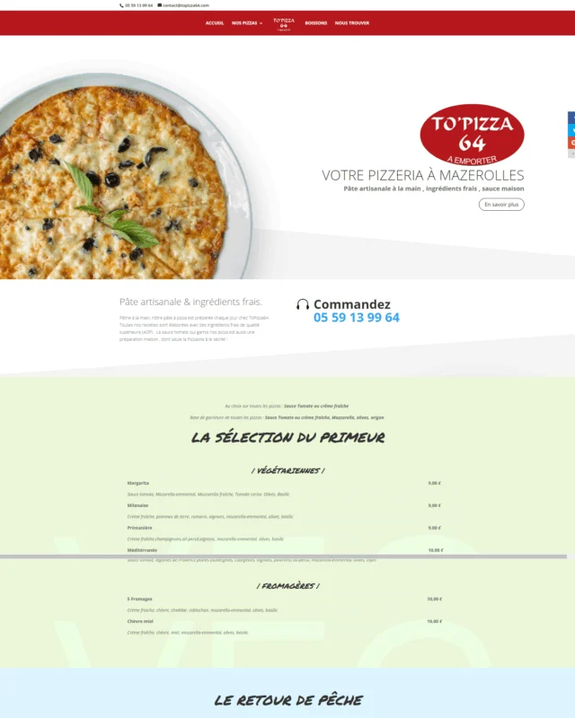 Aperçu du site Topizza64